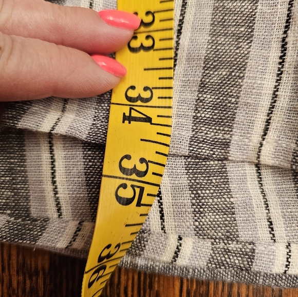 DREW Striped Morgan Tie Wrap Linen Blend Dress - Picture 10 of 11